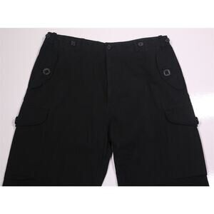 French Connection Y2K Black Wide-Leg Cotton Cargo Pants Jnco 36x30